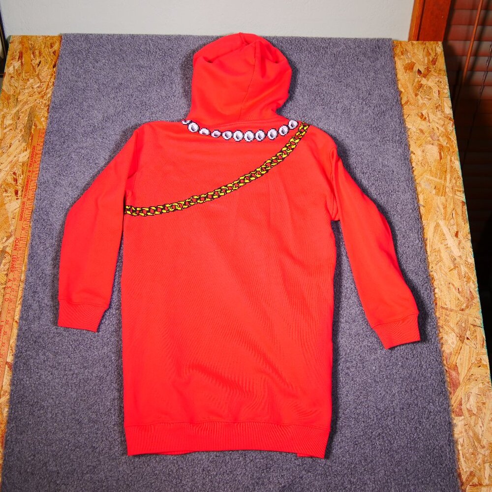 Moschino Pixel Capsule Short Hooded Dress In Red - Picture 2 of 8